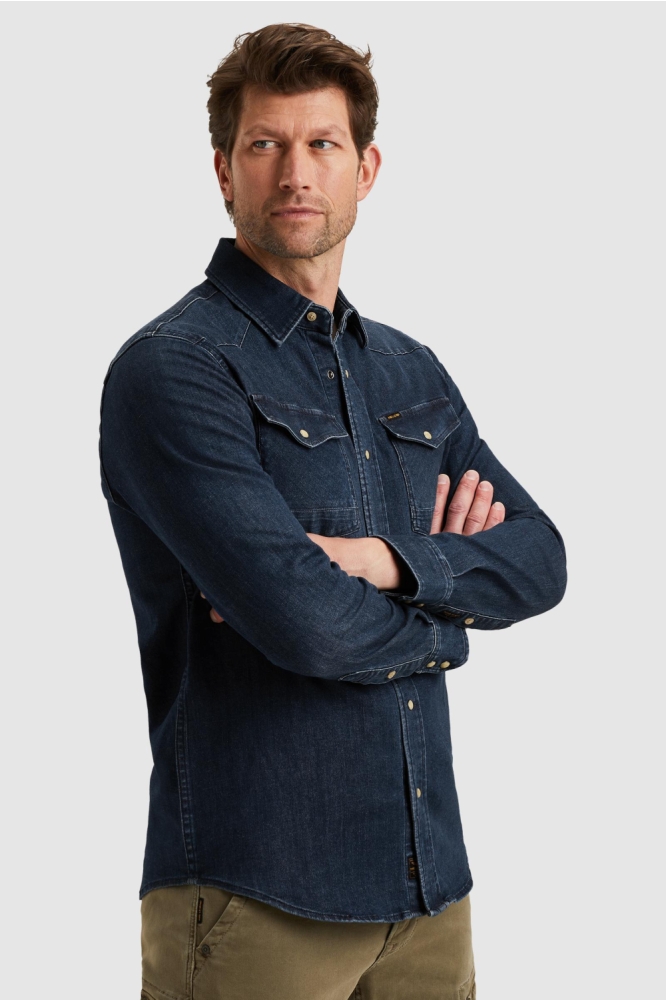 DENIM SHIRT MET DRUKKNOPEN PSD2508222 BDW